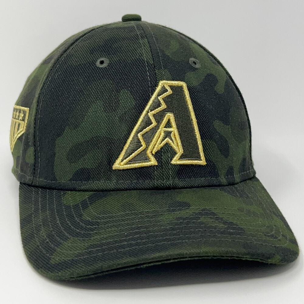 Arizona Diamondbacks Armed Forces Hat Baseball Cap New Era Green Flex Fitted M-L